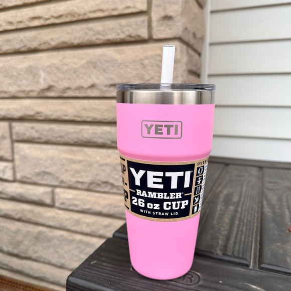 YETI Pink Rambler 26 oz Cup with Straw Lid - Picture 1 of 10